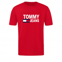 T-SHIRT 100% ΒΑΜΒΑΚΙ ΜΕ LOGO - ΚΟΚΚΙΝΟ-TOMMY JEANS ΜΕΓΑΛΟ